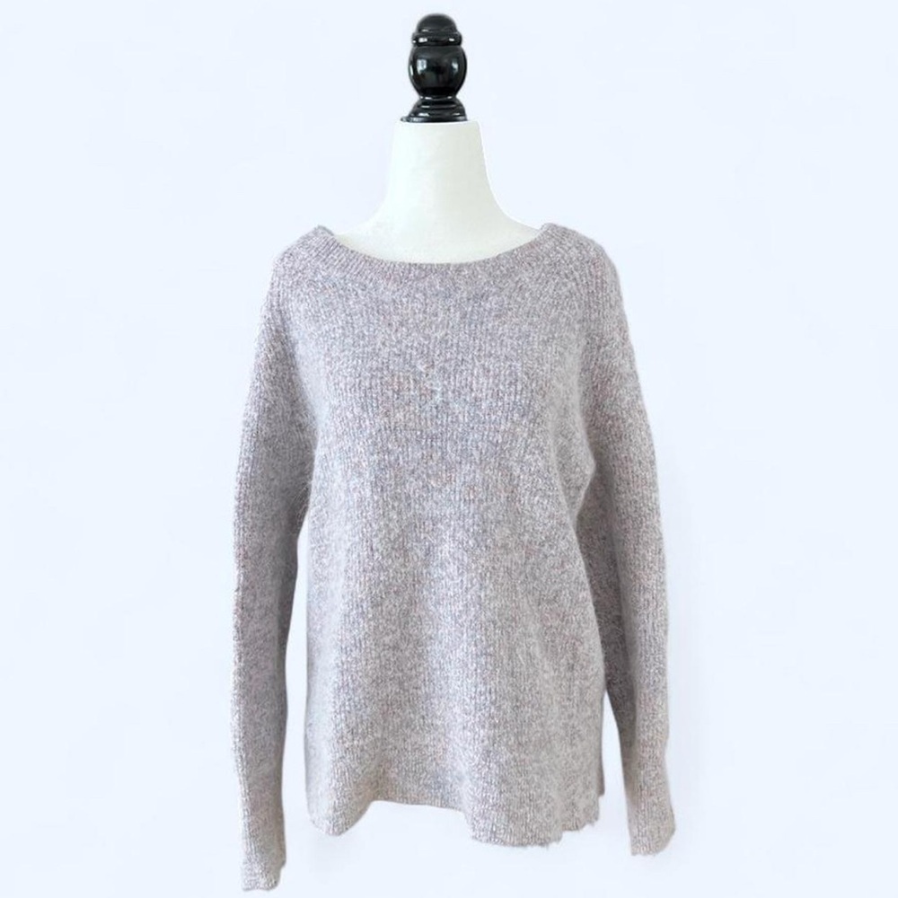 COS Purple Alpaca Wool Blend Crewneck Sweater Minimalist Cozy Large